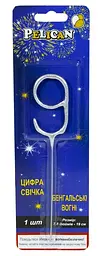 Бенгальська свічка-цифра 9 Pelican 860029 Срібло (2000990576859) shop (2000990576859)
