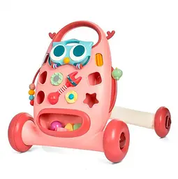 Дитяча каталка-ходунки "Пташка" Bambi K5(Pink) рухомі деталі