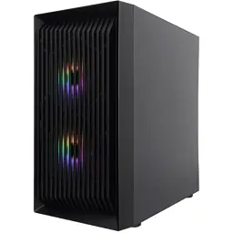 Корпус 1stPlayer BS-2-BK-3F1, Black, без БЖ, Mini Tower, Micro ATX / Mini ITX, 1xUSB 3.0 / 2xUSB 2.0, макс. CPU - 155 мм / VGA - 285 мм, 3x120 мм RGB, бічна панель із загартованого скла - мініатюра 2