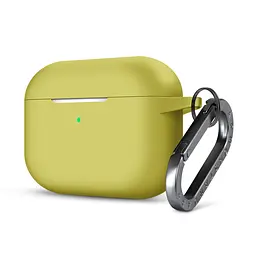 Силіконовий чохол для навушників Apple AirPods Pro, Hang Case, жовтий, ультратонкий захисний кейс товщиною 2 мм, захист від подряпин, пилу та ударів, компактний, з карабіном для кріплення, ArmorStandart (ARM56072)