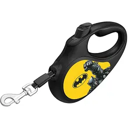 Повідець-рулетка для собак Waudog R-leash, малюнок "Бетмен Жовтий", L, до 50 кг, 5 м, світловідбиваюча стрічка чорний - мініатюра 3