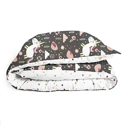 Підковдра дитяча Cosas Moon Unicorn 110х140 см сіра (UnicornBirds_MoonStars_140q)