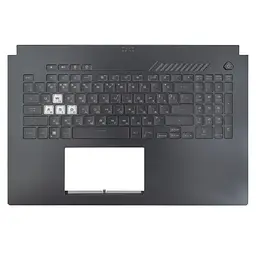 Верхня кришка для Asus FX707 FA707, (56Wh, Чорний, топкейс+клавіатура, RGB 8pin, 90NR08V1-R31UA1, Оригінал)