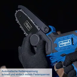 Пила ланцюгова акумуляторна Scheppach C-PC100-X SET S2 (12.7 см, 4.8 м/с, 2х2.0 А-год) - мініатюра 4