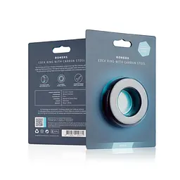 Ерекційне кільце Boners Cock Ring With Carbon Steel сірий - мініатюра 5