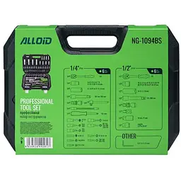 Hабір інструменту Alloid Base 1/2" і 1/4" 6-гранний 94 предмета (NG-1094BS) - мініатюра 3