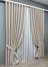 Комплект штор VR-Textil Eclipse блекаут 2 шт 100x270 см попелястий (1818ш) - мініатюра 3