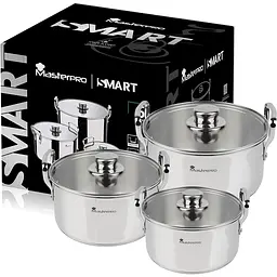 Набір каструль з кришками MasterPro Smart 6 предметів (BGMP-2145) - мініатюра 9