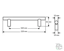 Ручка рейлінгова DR 11/160 SS Сталь (116463) - мініатюра 2