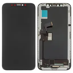 Дисплей для iPhone X, чорний, з рамкою, High, (OLED), imisu OEM soft