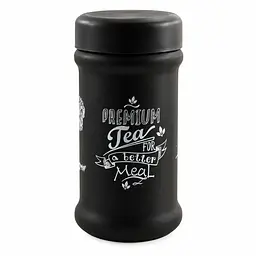 Банка скляна для сипучих продуктів Interos з кришкою та малюнком 660 мл, чорна Tea Чорний 88645