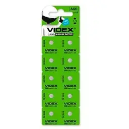 Батарейки AG0/LR521, Videx Excellent!, 10 шт, Blister