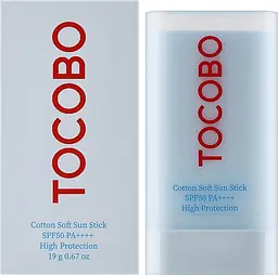 Сонцезахисний стік для обличчя TOCOBO Cotton Soft Sun Stick SPF50+ PA++++ 19 г - мініатюра 2
