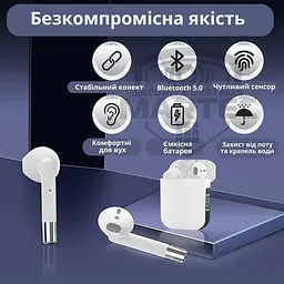 Бездротові навушники АР19 сенсорні Bluetooth Білі - мініатюра 3