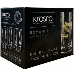 Набір високих склянок Krosno Romance скло 380 мл 6 шт. (790084) - мініатюра 4