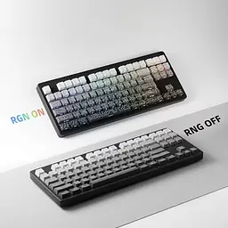 Набір кейкапів Black–White Gradient PBT , Чорний з лініями - мініатюра 3