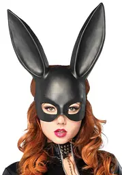 Маска кролика Leg Avenue Masquerade Rabbit Mask, пластикова, чорна, One Size