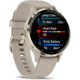 Смарт-годинник Garmin Venu 3S Soft Gold Stainless Steel Bezel with French Gray Case and Silicone Band (010-02785-02/52) [130196] - мініатюра 2