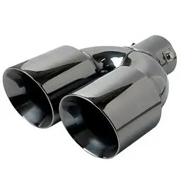 Насадка на глушник подвійна Vitol 250 x 2-89 x 64 мм Темний Хром (НГ-0260-BK) - мініатюра 4