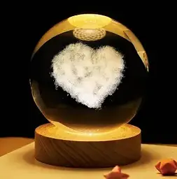 Світлодіодна кришталева куля, декоративна універсальна 3D нічниця, кришталева куля "Сонячна система" - мініатюра 7