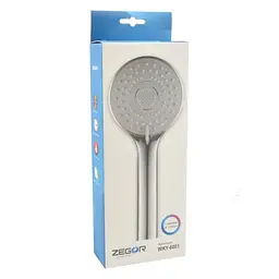 Лійка душова Zegor/Troya WKY-6001 пластик 3 режими Хром 30412 - мініатюра 2