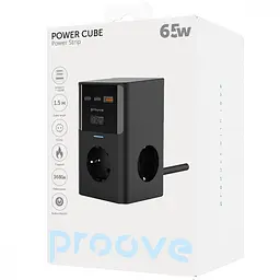 Мережевий фільтр Proove Power Cube 65W (3xAC + 2xType-C + 1xUSB) 1.5m black (PSPC36801201) - мініатюра 6