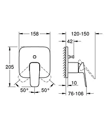 Змішувач прихованого монтажу з перемикачем на 2 положення Grohe Cubeo 1017780000, Хром - мініатюра 5