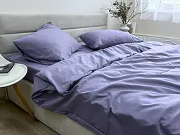 Комплект постільної білизни Ecotton Євро 210х220 см однотонний фіолетовий Nid Purple (25193) - мініатюра 6