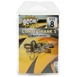 Гачок для мирної риби BOOM Curve Shank S №8 (10 шт/уп) (Black Nickel)