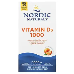 Вітамін Д3 (апельсин) Nordic Naturals Vitamin D3 Nordic Naturals 1000 МО 120 капсул - мініатюра 2