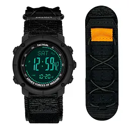 Чоловічий наручний годинник 036 Nylon Tactic All Black Awarder acs0031931