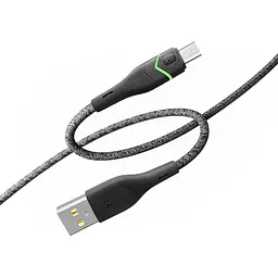 Кабель для заряджання USB Ridea RC-RL15 RGB Light USB-MicroUSB 60W 20V/3A 1.2 м Чорний - мініатюра 2