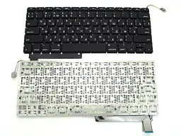 Клавіатура для APPLE MB985 Macbook Pro (RU BLACK з підсвіткою клавіш, Горизонтальний Enter!).