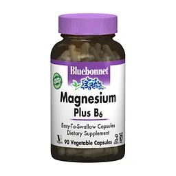 Мінерали Bluebonnet Nutrition Магній + Вітамін В6, 90 гелевих капсул (BLB-00735)