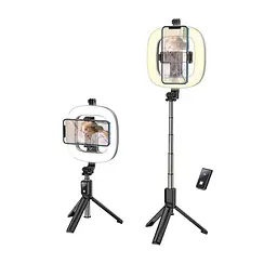 Тримач із кільцевим освітленням Hoco Showfull fill light live broadcast holder LV03 Plus BT4.1, 0.95m, LED - мініатюра 3