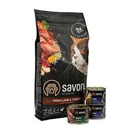 Набір Savory сухий корм для котів з чутливим травленням 2кг + консерви 3*200г - мініатюра 4