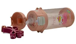 Пляшка для води Casno 690 мл KXN-1219 Рожева (Свинка) з соломинкою (KXN-1219_Pink) - мініатюра 6