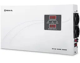 Стабілізатор напруги Real-EL STAB SLIM-2000 White 1600 Вт (EL122400008) - мініатюра 2