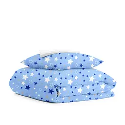 Дитяча постільна білизна в ліжечко COLOR STARS CS3, синій (StarsColorBlue_White_140)