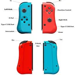 Контролер Joy pad Wireless Joy con game Controller запасна пара Nintendo Switch - червоний та синій - мініатюра 5