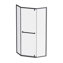 Душове огородження 5-corner Pivot AM.PM Gem 90×90 см, без піддону, чорний матовий профіль W90UG-405-9090-BT