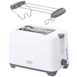 Тостер Adler AD 3216 white 1000Вт/2 відділення/7 режимів підсмажування/розморожування/підігрів булок - мініатюра 4