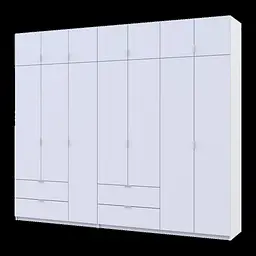 Розпашна Шафа для одягу Doros Лукас Білий 3+4 ДСП 280х50х240 (42005118)