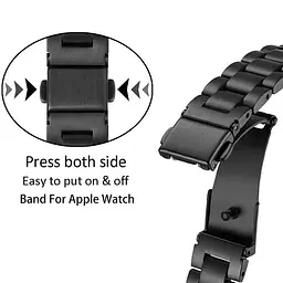 Ремінець для фітнес-браслета Tamister для Xiaomi Mi Band 8 і 9 Type С металевий із застібкою чорний - мініатюра 4