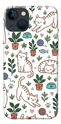 TPU чохол Demsky Cats pattern для Apple iPhone 13 (6.1")