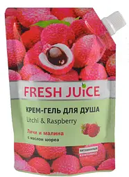 Крем-гель для душу Fresh Juice дой-пак сік Лічі та малини 200 мл