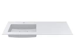 Умивальник Miraggio ERICA 1200 L (8813569) Mirasoft, Матовий, Накладний/Врізний, Білий - мініатюра 2