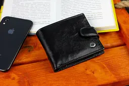 Чоловіче портмоне з натуральної шкіри ST Leather В104 чорне 9,5 см - мініатюра 7