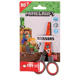 Ножиці дит. "Yes" №480424 Minecraft 13см з принтом на лезі,червоні - мініатюра 1