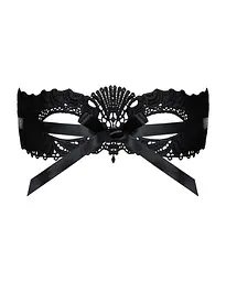 Мереживна маска Obsessive A700 mask, єдиний розмір, чорна - мініатюра 3